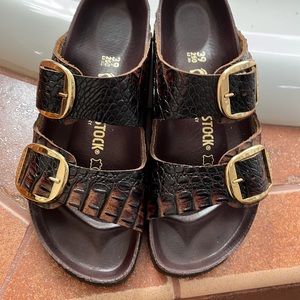 Birkenstock Arizona Brown Black Crocodile 39